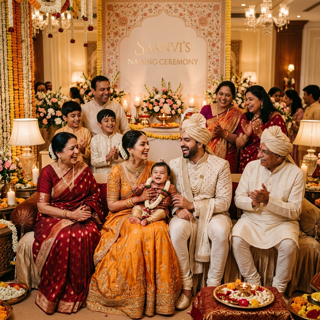 Indian Family at Naming Ceremony